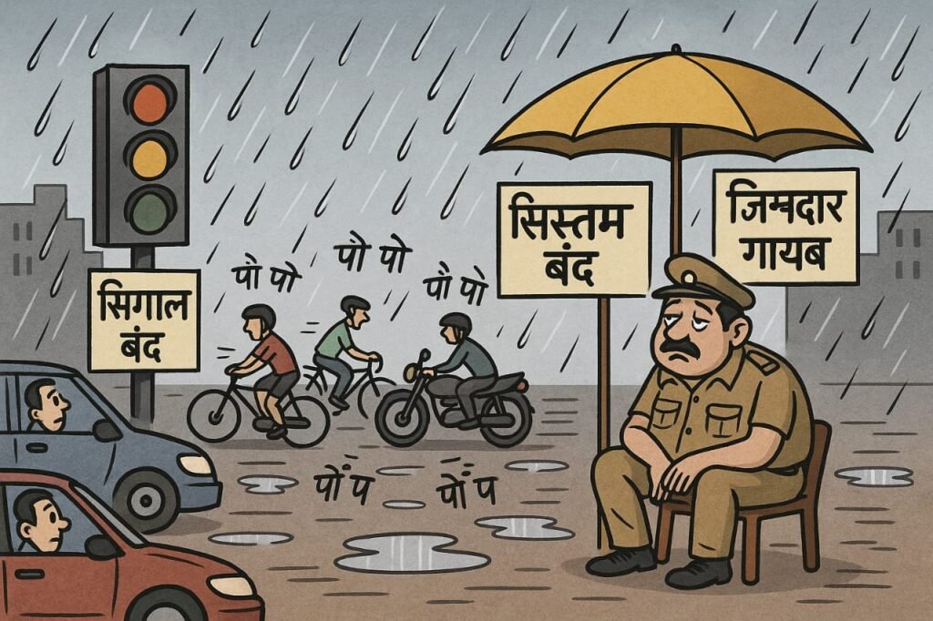 Traffic is choking on dead signals (all) signals are closed, system is shut down