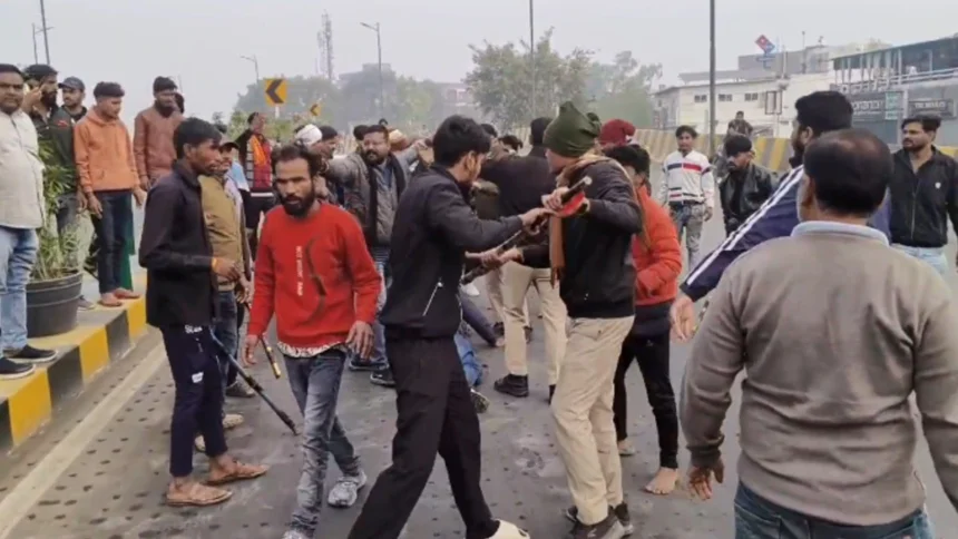 Stone pelting in Bhopal over cow dispute! VHP and Bajrang Dal workers clash with cow owner!