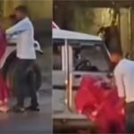 A drunken couple created a ruckus on the road in Madhya Pradesh!
