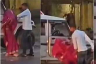 A drunken couple created a ruckus on the road in Madhya Pradesh!