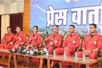 The Indian Air Force's Aerobatic Surya Kiran Team will perform a thrilling aerial display on November 5.