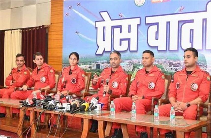 The Indian Air Force's Aerobatic Surya Kiran Team will perform a thrilling aerial display on November 5.