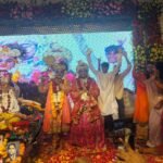 The divine scene of Rukmini-Krishna's wedding filled Subhadra Nagar with Krishna's presence. The Bhagwat Katha overflowed with love, devotion, and joy.